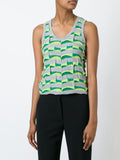 Patchwork tank top green