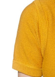 Trompe l'oeil wool sweater dress in mustard