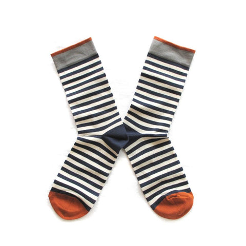 Chausette Rayure ardoise, naturel