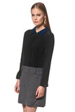 Black & grey blouse top dress