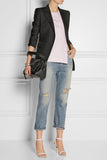 Blue Pop Trash Cropped Distressed Boyfriend Jeans