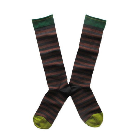 Chestnut brown stripes socks