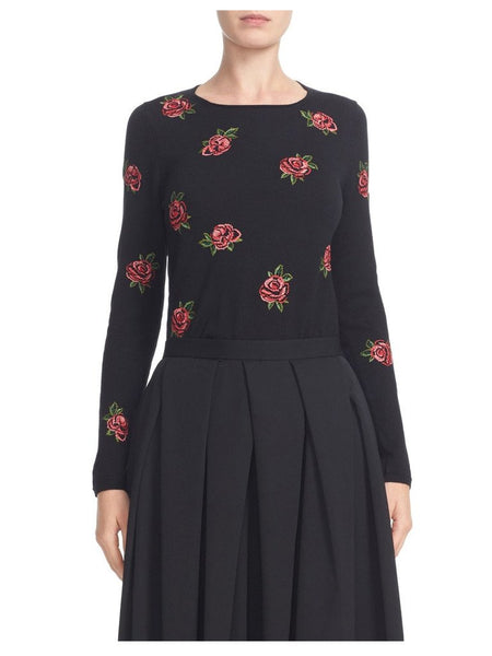 Comme des Garcons Floral Embroidered Sweater