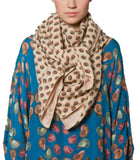 Cream scarf with shell print